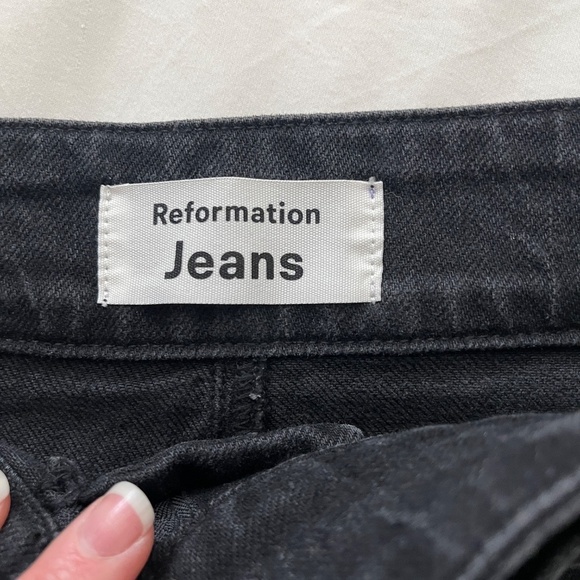 Reformation Kayo high + skinny jean (w/ belt!) | Size 28 | Washed Black (Erie) - Picture 7 of 15